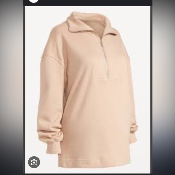 Maternity Quarter-Zip Pullover Sweatshirt - Picture 2 of 5